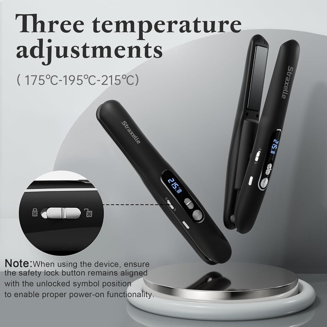 Mini Glätteisen Kabellos 2 in 1 Glätteisen Locken und Glätten mit 5000mAh ReiseGlätteisen 3 Einstell