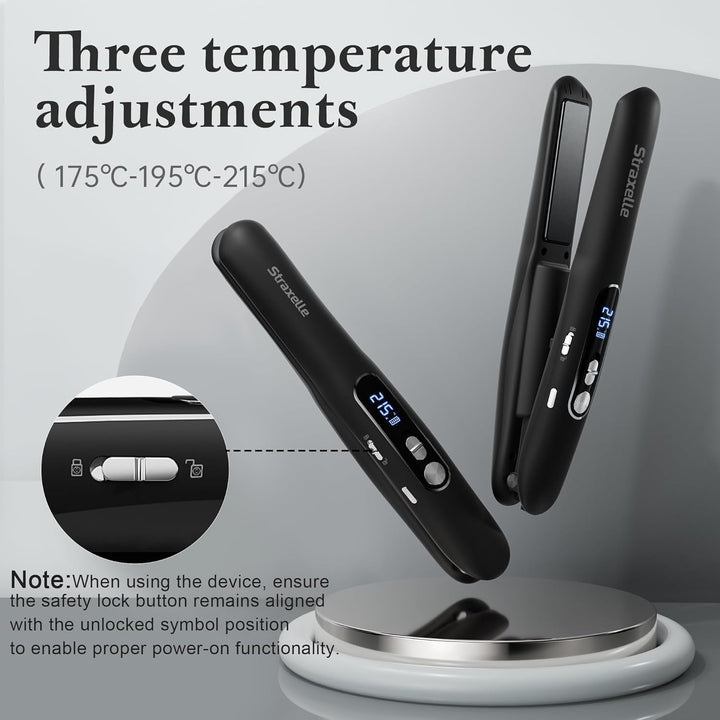 Mini Glätteisen Kabellos 2 in 1 Glätteisen Locken und Glätten mit 5000mAh ReiseGlätteisen 3 Einstell
