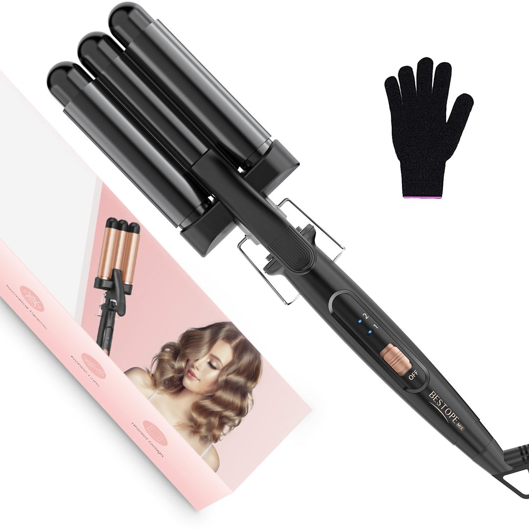 Welleneisen für Haare 22mm Lockenstab - 3 Fässer Welleneisen Keramik Mermaid Hair Waver PTC Schnellh