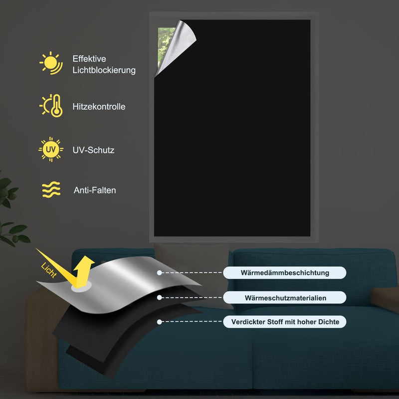 OBdeco Tragbare 100% Verdunkelung Verdunkelungsrollo Reise-Verdunkelungsvorhänge,Oeko-TEX Standard 1