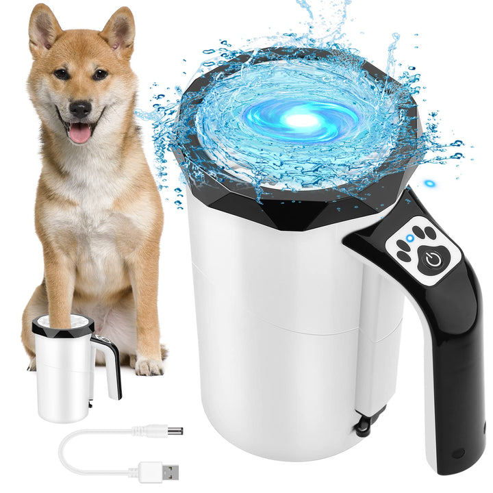 MYPIN Aufladbarer automatischer Pfotenreiniger für Hunde, 2 in 1 Haustierpfotenreiniger mit weicher