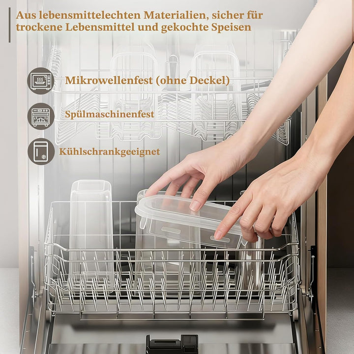 GoMaihe Vorratsdosen 16 Set, Aufbewahrungsbox Küche Organizer, Luftdicht Vorratsbehälter Plastik mit