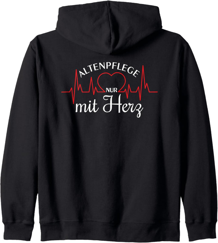Herzkurve - Altenpflege nur mit Herz 2 - Fan Fun Kapuzenjacke