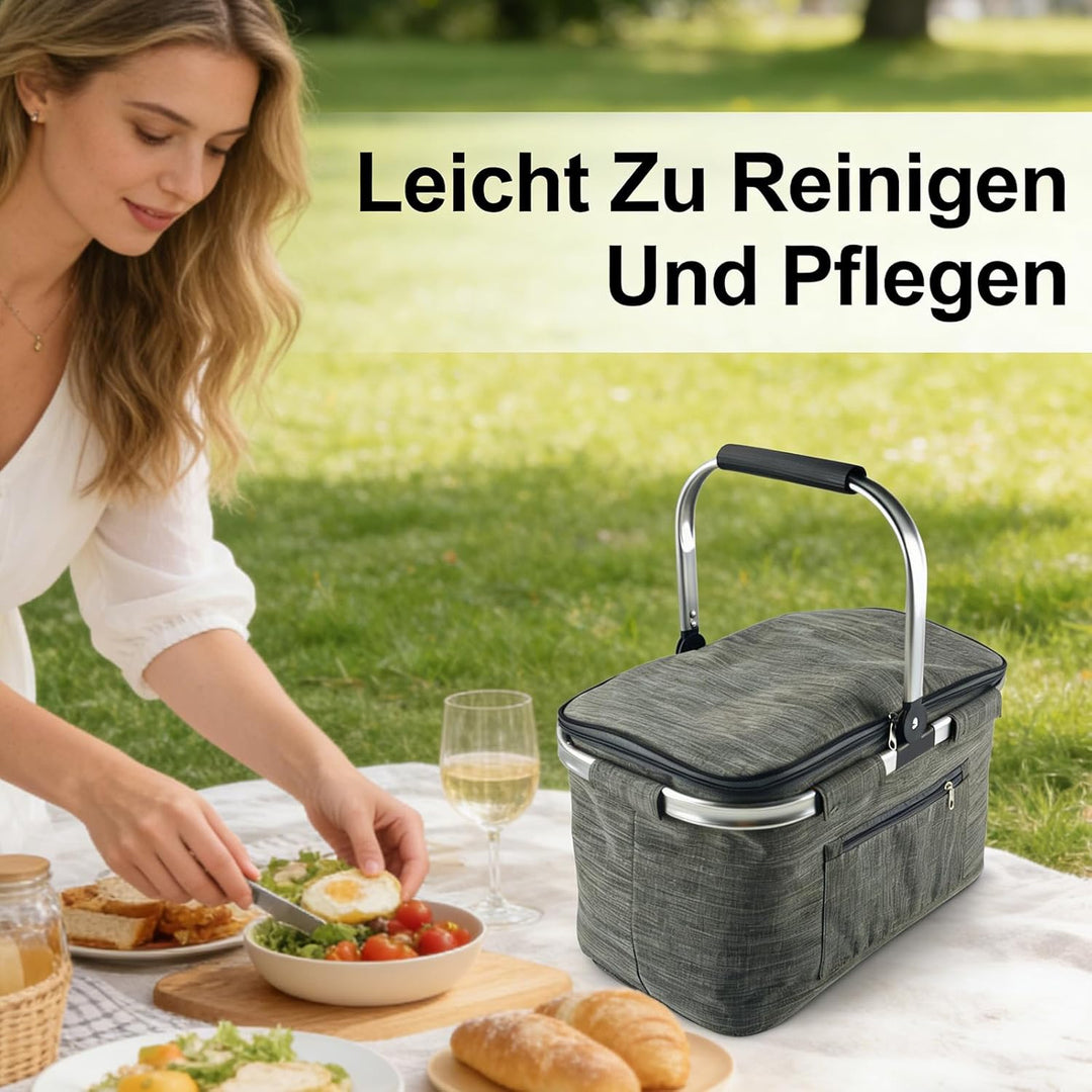 35L Einkaufskorb Faltbar, Grosser Einkaufskörbe Korb mit Gepolsterten Griffen, Einkaufskorb Geeignet