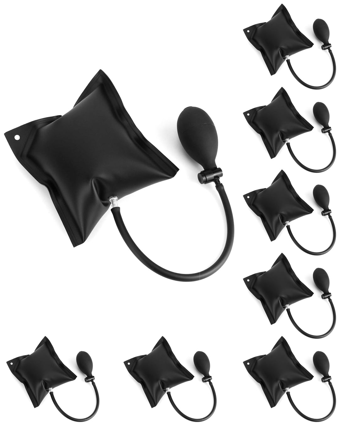 QWORK® 8 Stück Montagekissen, Hebekissen Luftkissenheber Belastung bis 200kg, Schwarz 8stk, 8stk