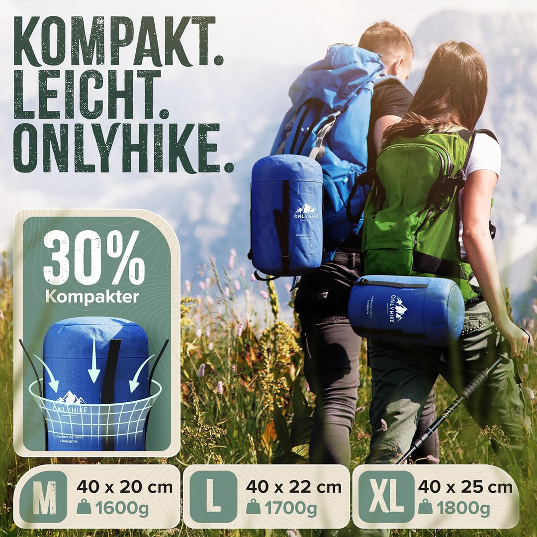 Schlafsack Outdoor I [300GSM] Warmer & 1700g Leichter Schlafsack für Frühling, Herbst und Winter [-5