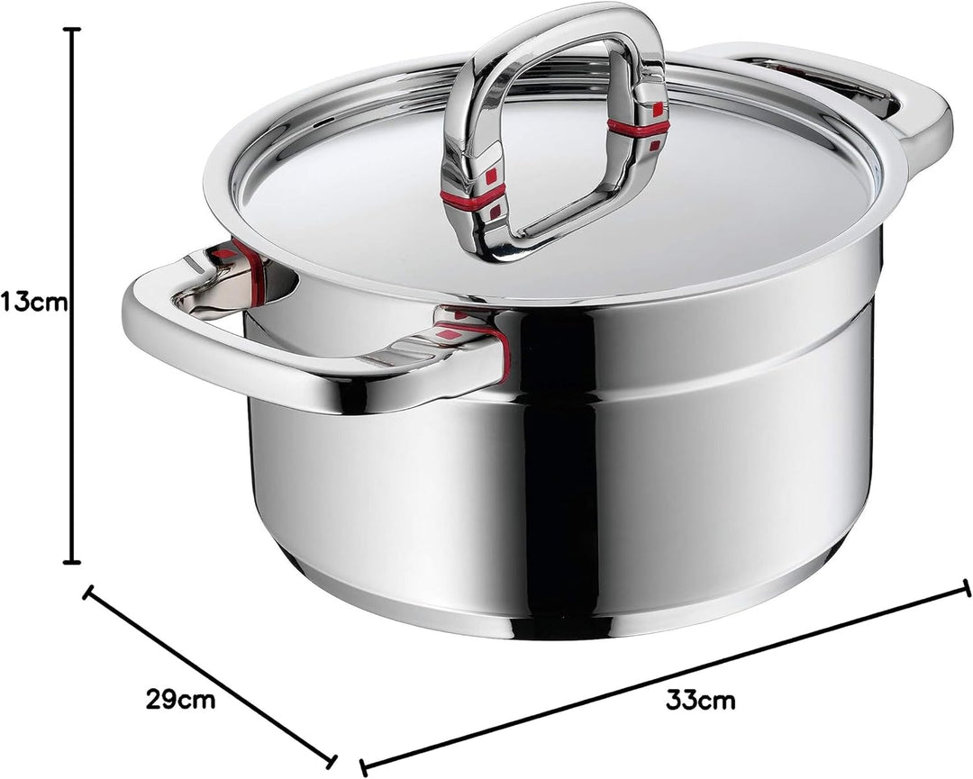 WMF Premium One Kochtopf gross 24cm, Metalldeckel mit Dampföffnung, Fleischtopf Induktion 5,6l, Crom