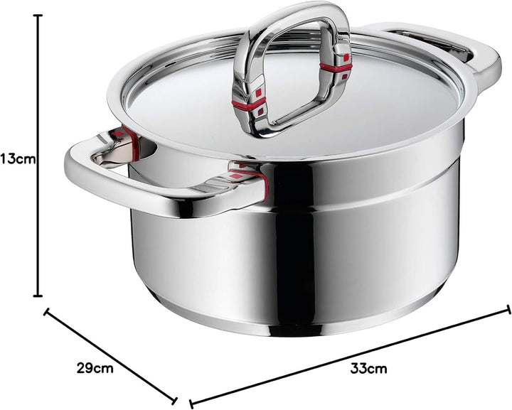 WMF Premium One Kochtopf gross 24cm, Metalldeckel mit Dampföffnung, Fleischtopf Induktion 5,6l, Crom