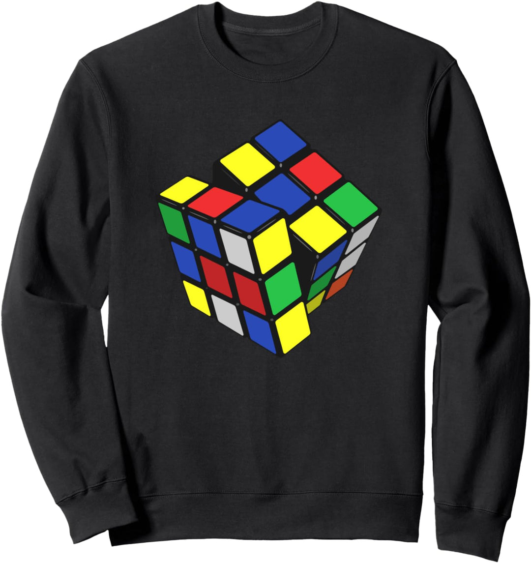 Rubik Cube Zauber Würfel Geschenk Jung Alt Nerd Retro Sweatshirt
