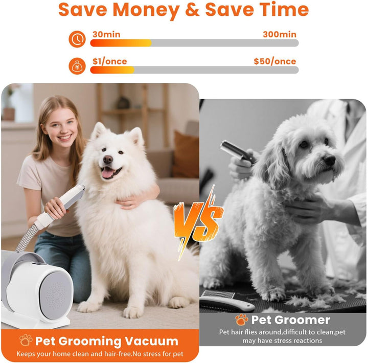 Nobleza Hundeschermaschine mit Staubsauger, Super Saugkraft mit 12000 Pa Saugt 99.99% der Tierhaare,