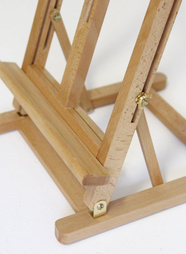 Paintersisters Grosse TISCHSTAFFELEI T-60 aus Buche FSC® für Keilrahmen bis 60 cm, Sitzstaffelei, Wi