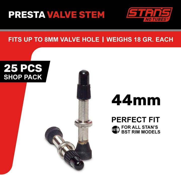 NoTubes Ventil Universal Presta Laufräder, Silber, 25 STK