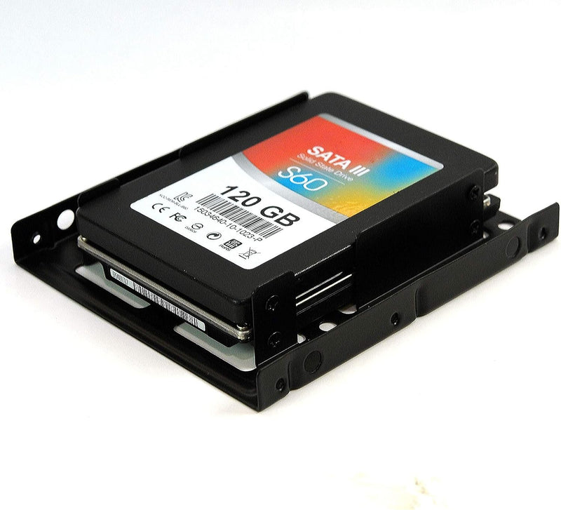 Rhombutech® Set 5X Einbaurahmen für 2X 2,5 Zoll HDD/SSD auf 3,5 Zoll - Metall - sehr stabil - optimi