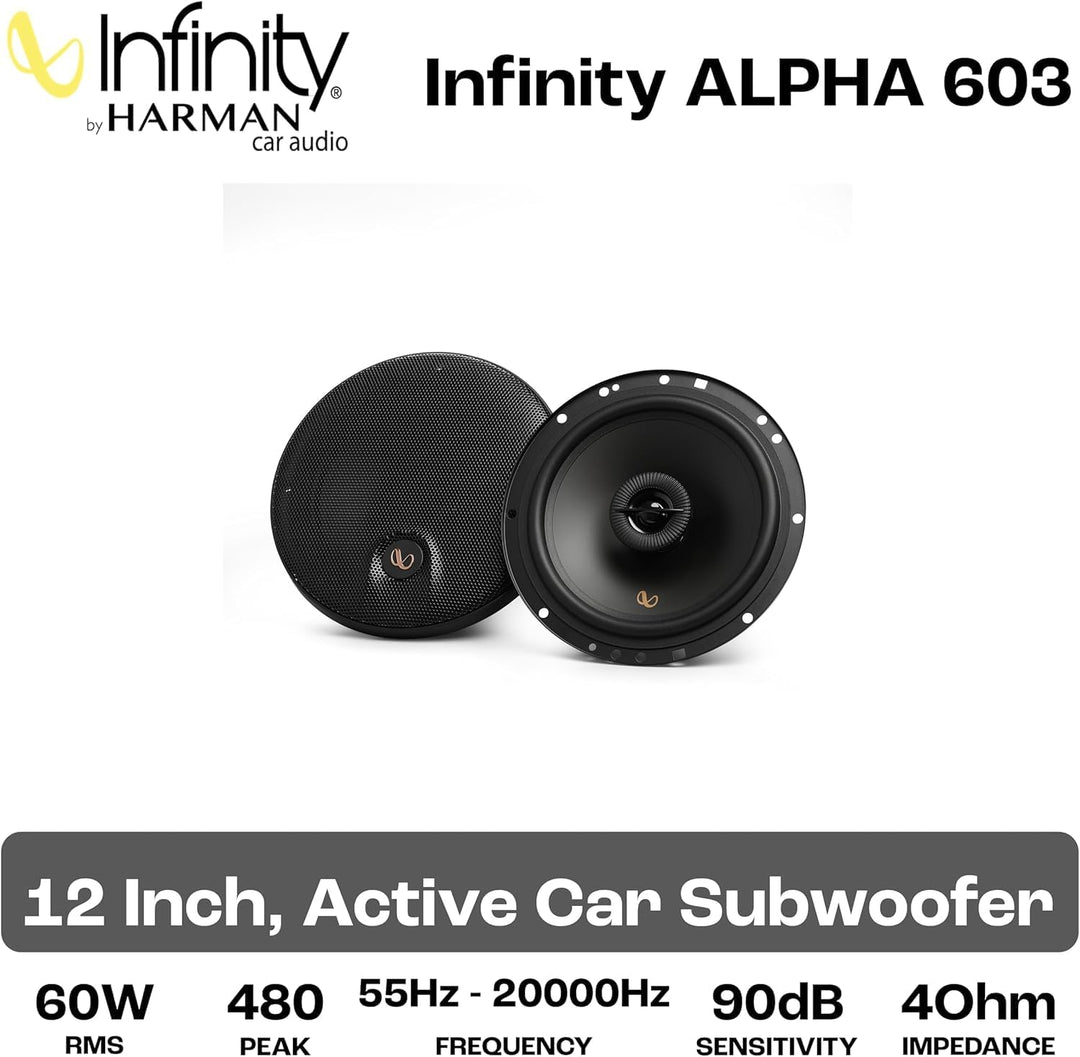 Infinity Alpha 603 2-Wege Koaxial Lautsprecher Auto 16,5cm, 6,5 Zoll, von Harman Kardon Car HiFi mit