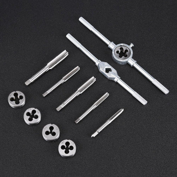 Gewindeschneider Gewindebohrer Set Schraubenschlüssel M6 M7 M8 M10 M12 Matrizen Handwerkzeugsatz für