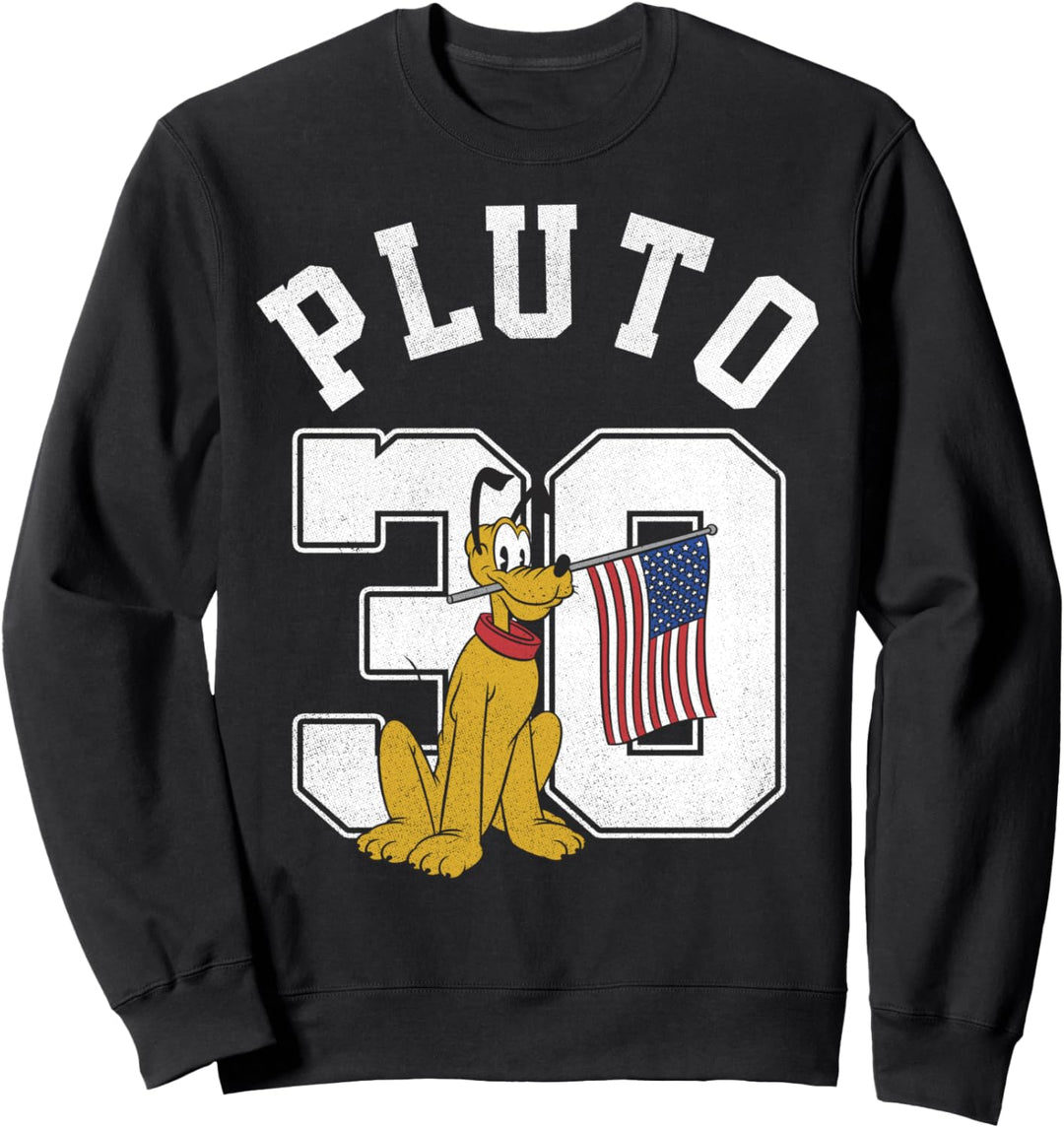 Disney Mickey And Friends Pluto American Flag Collegiate Sweatshirt