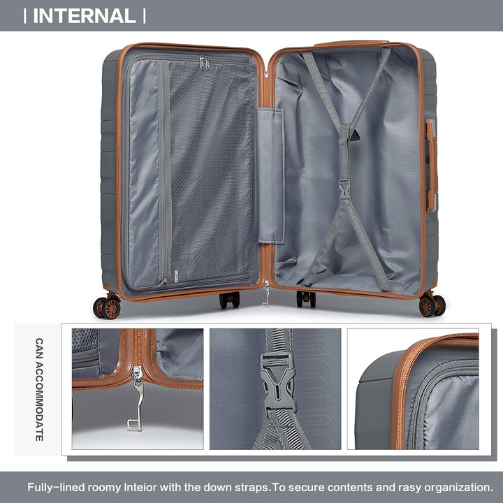 KONO Handgepäck Klein Koffer Trolleys 56cm Leicht Hartschalenkoffer Reisekoffer mit 4 Rollen und TSA