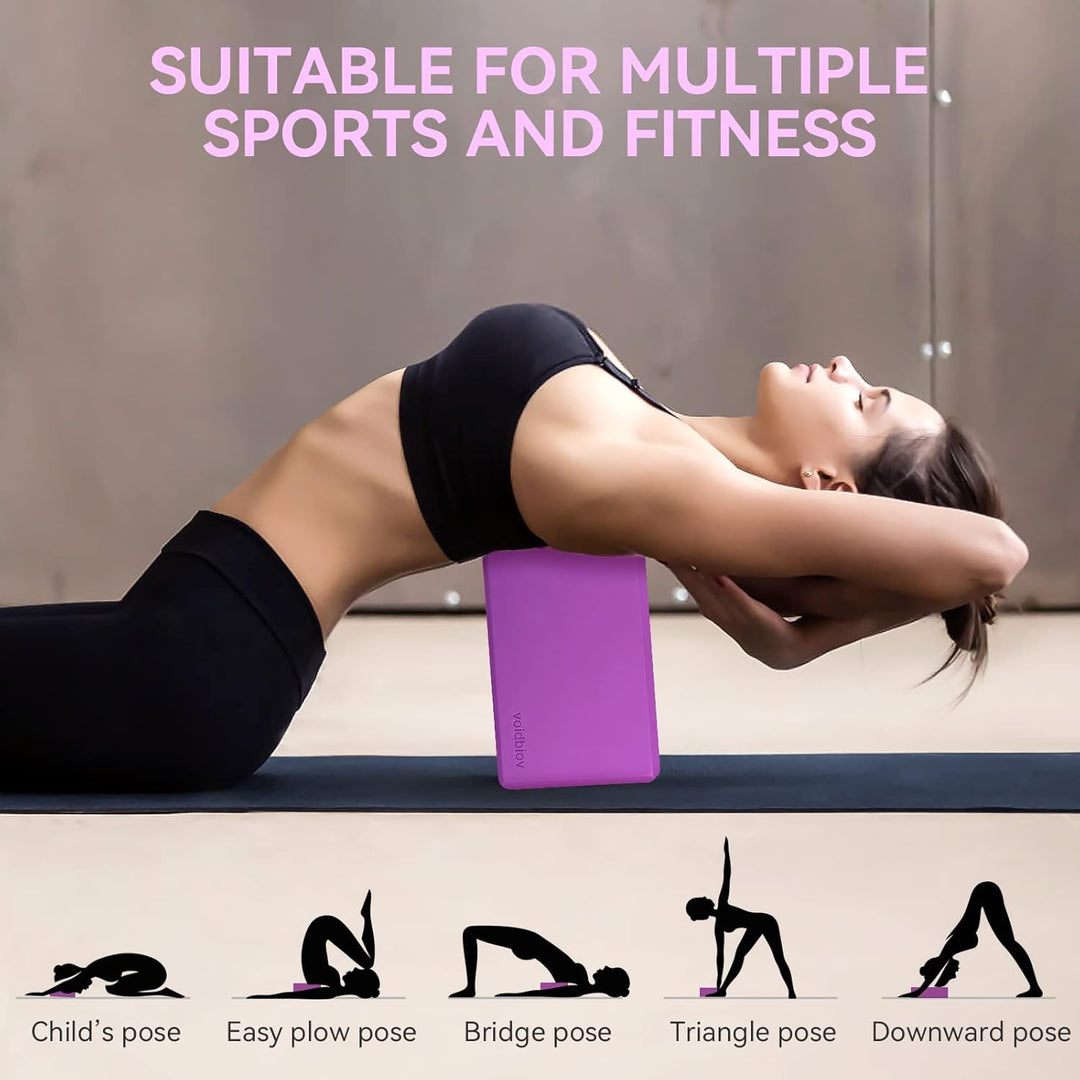 voidbiov Yoga blöcke 2er Set 9 "x6 x3, Stabil rutschfest Eva Schaumstoff, Bietet Unterstützung und S