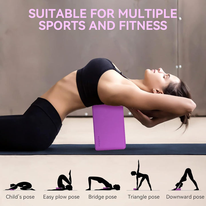 voidbiov Yoga blöcke 2er Set 9 "x6 x3, Stabil rutschfest Eva Schaumstoff, Bietet Unterstützung und S