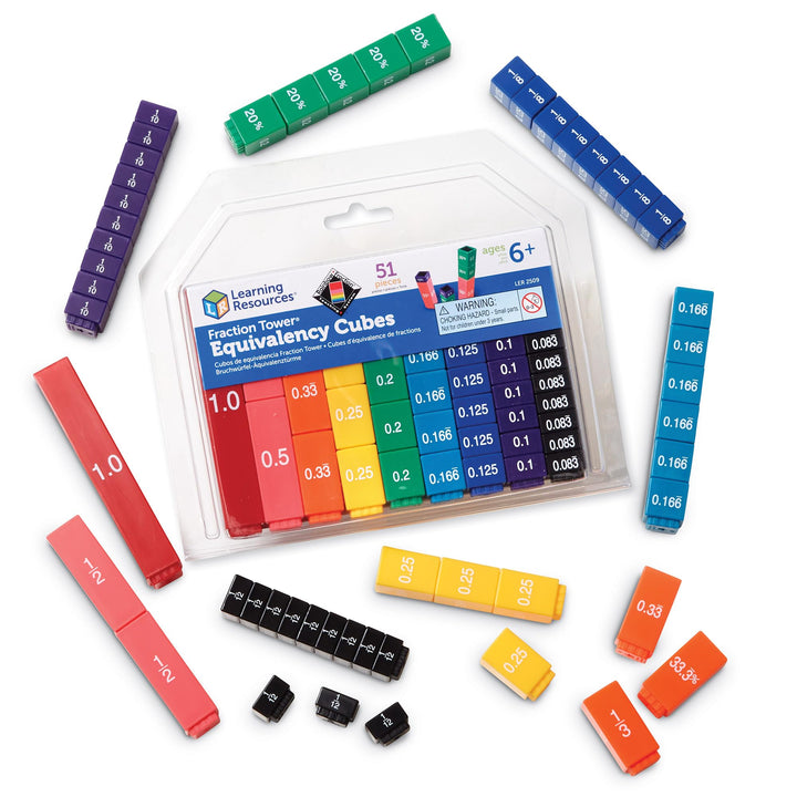 Learning Resources Bruchwürfel-Türme – Äquivalente, bruchrechnen material, einmaleins spiel, multipl