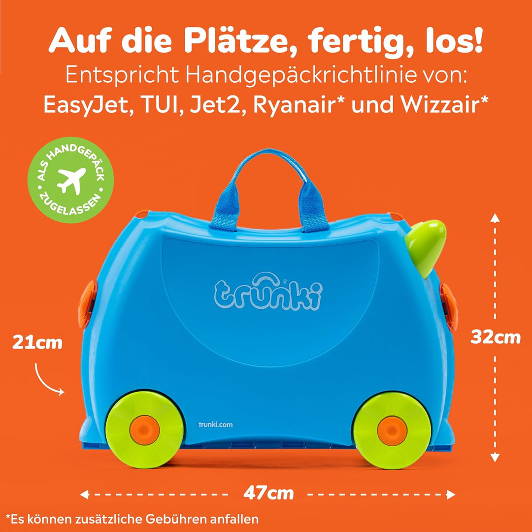 Trunki Handgepäck Und Kinderkoffer zum Draufsitzen | Kinder Risen Geschenk für Mädchen Und Jungen |