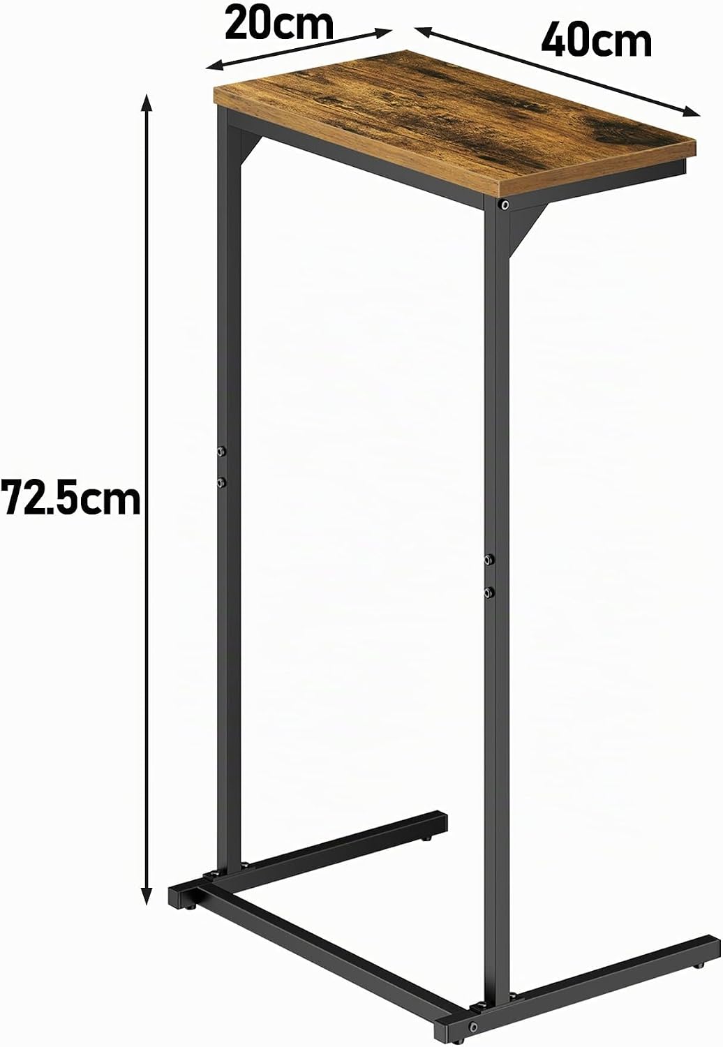 TUTOTAK C-förmiger Beistelltisch, 2er-Set, Kleiner Endtisch, 28,7 Zoll hoher Couch-Sofa-Tisch, Wohnz
