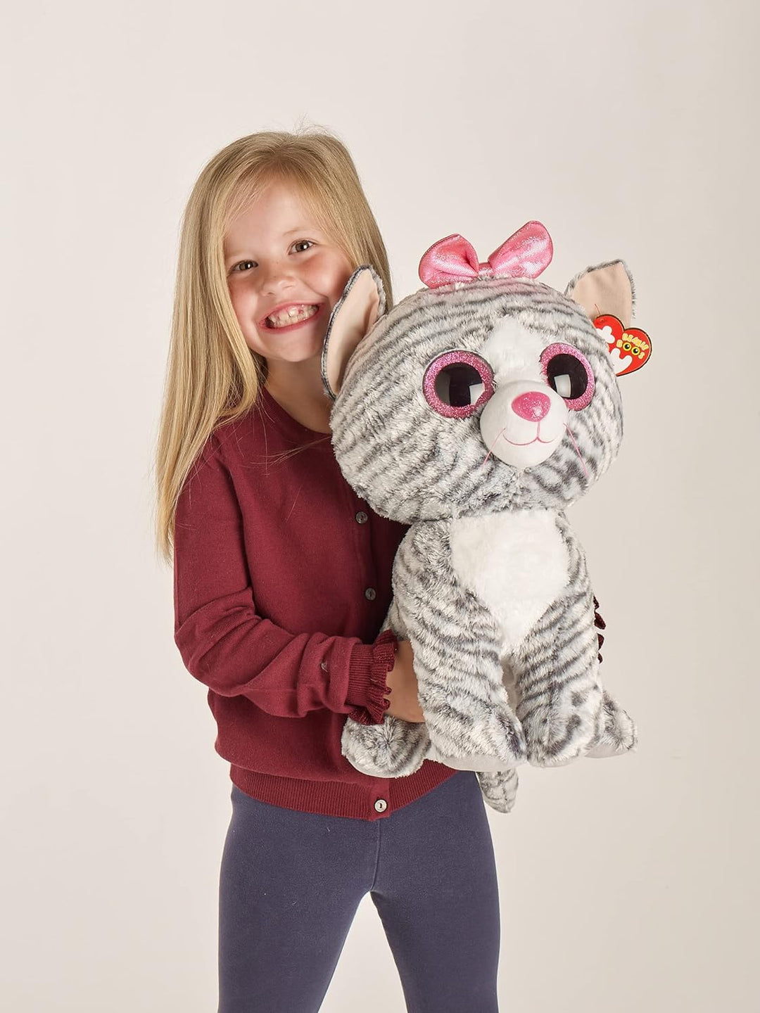 TY Kiki Beanie Boos 36838 Katze MTI Glitzeraugen, Grau Katze Kiki, Katze Kiki
