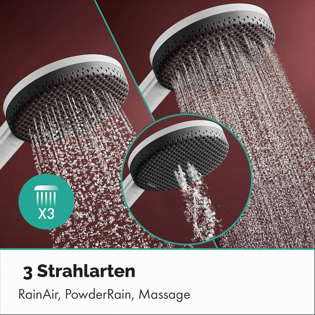 hansgrohe Raindance Alive Select S - Duschkopf, Handbrause mit 3 Strahlarten (inkl. PowderRain), run