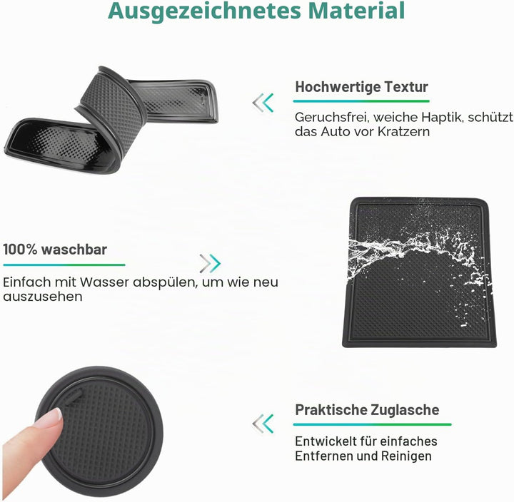 GAFAT Renaul-t Captur 2 2020-2022 2023 Antirutschmatten, Captur 2 Gummimatten, Mittelkonsole Getränk