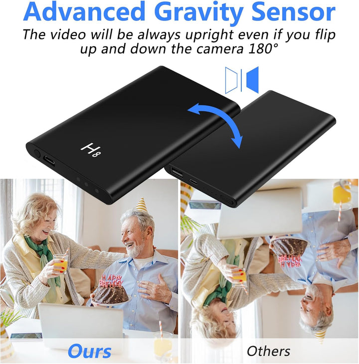 Mini Kamera, 1080P HD Powerbank Kleine Kamera, 5000mAh Micro Videokamera Akku Kamera mit Gravitation