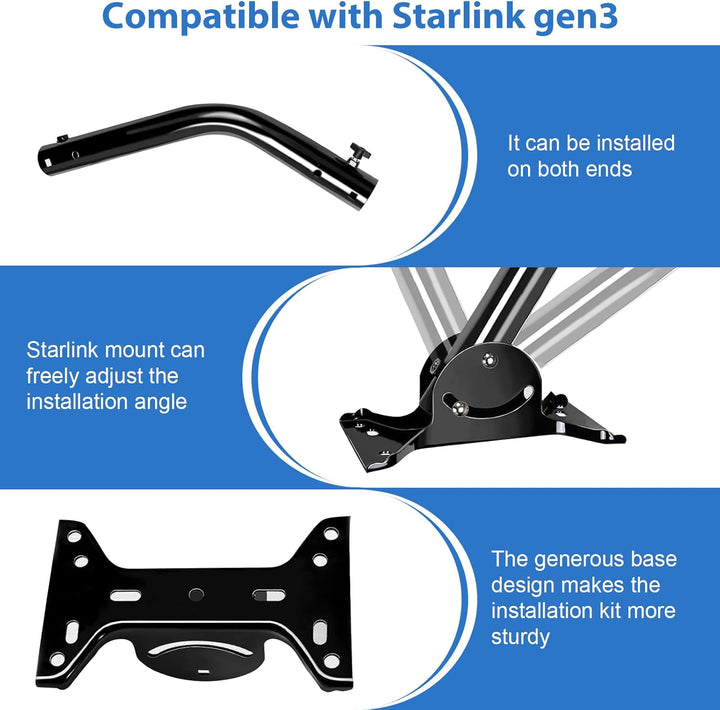 Halterung kompatibel mit Starlink V3, lange Wandhalterung kompatibel mit Starlink V3, Dachhalterung