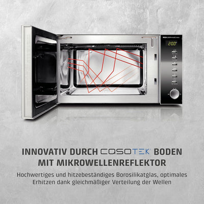 CASO | MG20 Ceramic menu 2-in-1 Mikrowelle mit Grill | Keramikboden und Grill-Rost für 2 Ebenen, 900