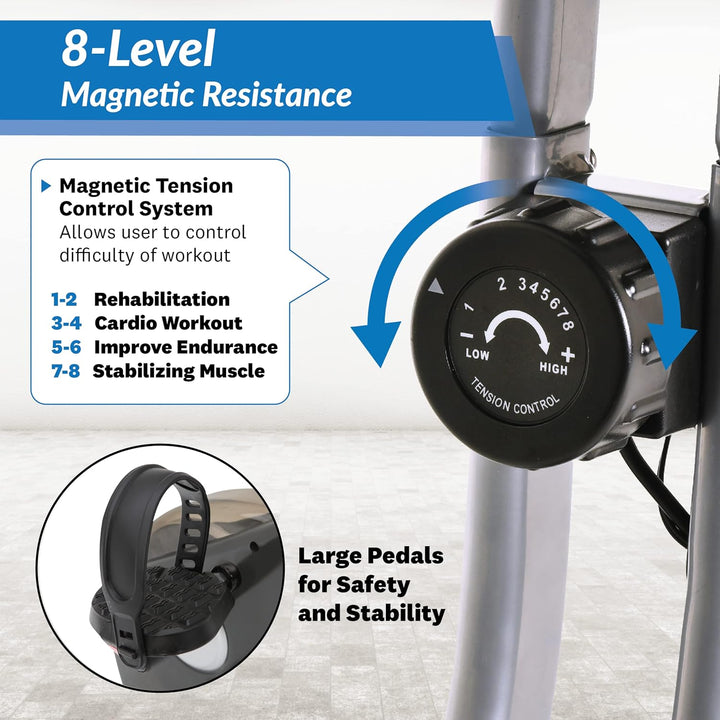 EXERPEUTIC Klappbarer Heimtrainer mit Magnetbremssystem &