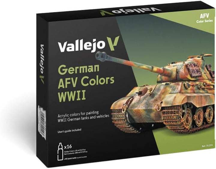 Vallejo 070107 - Farbset, Deutsche Farben, WWII, 16 x 17 ml bunt
