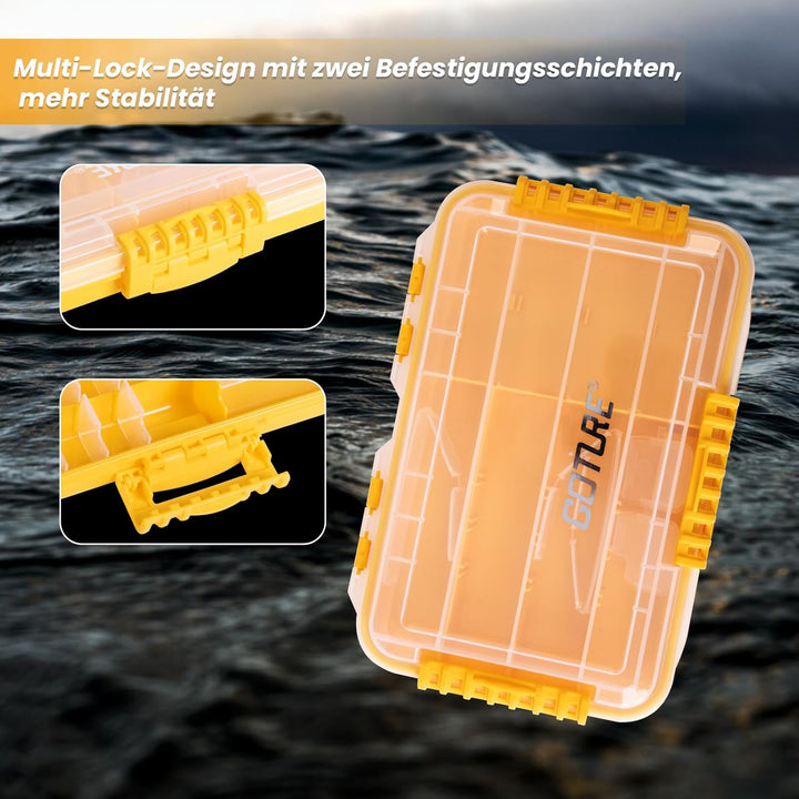 Goture Tacklebox,Kleinteilebox Angeln,Tackle Box Angeln,Köderbox,Angelbox kiste Koffer，Angelzubehör