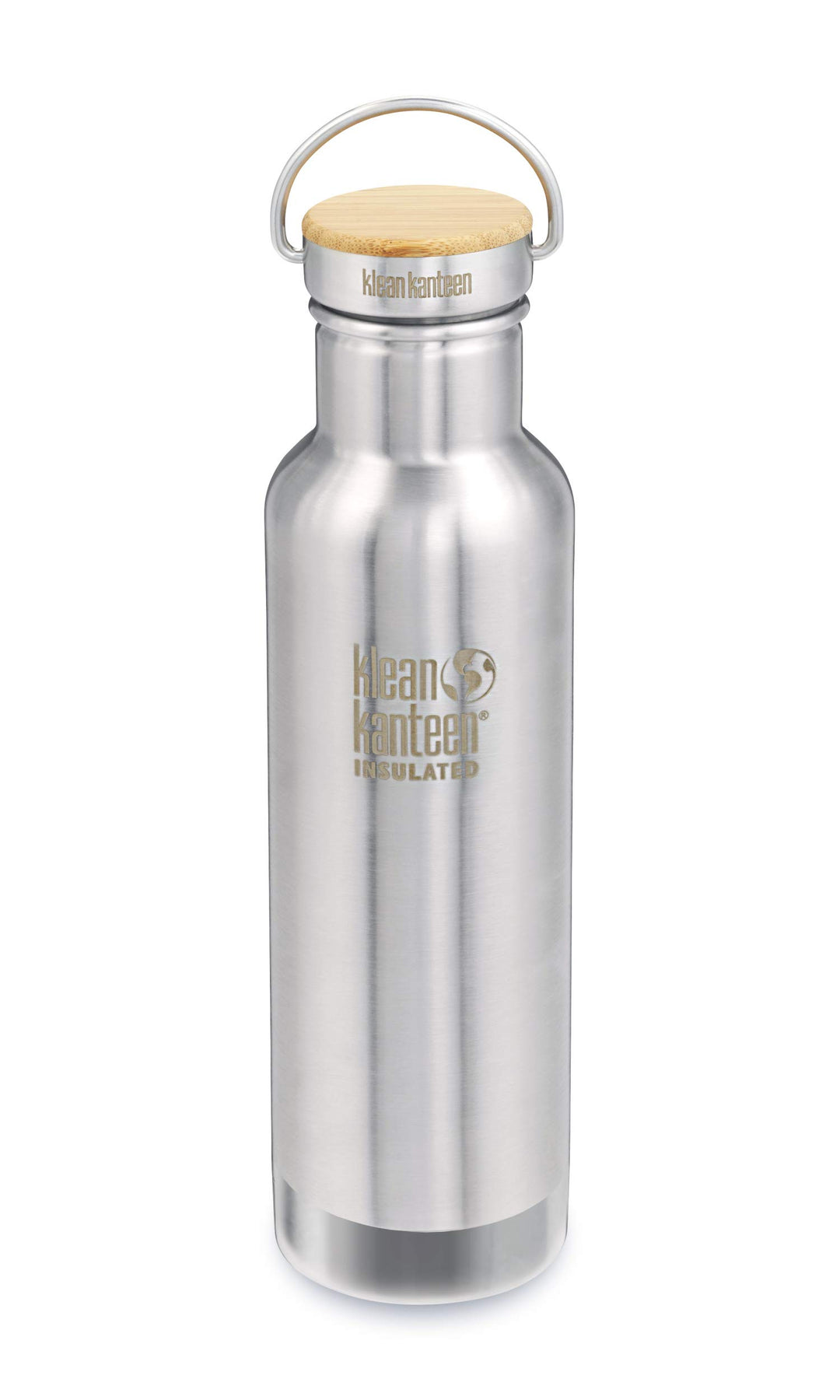 Klean Kanteen Reflect Vacuum Insulated Trinkflasche mit Stainless Unibody Bamboo Cap Brushed Stainle