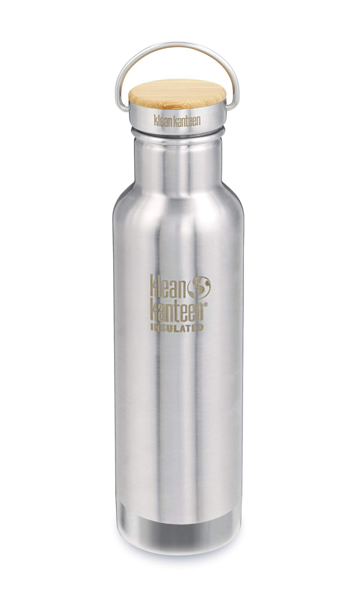 Klean Kanteen Reflect Vacuum Insulated Trinkflasche mit Stainless Unibody Bamboo Cap Brushed Stainle