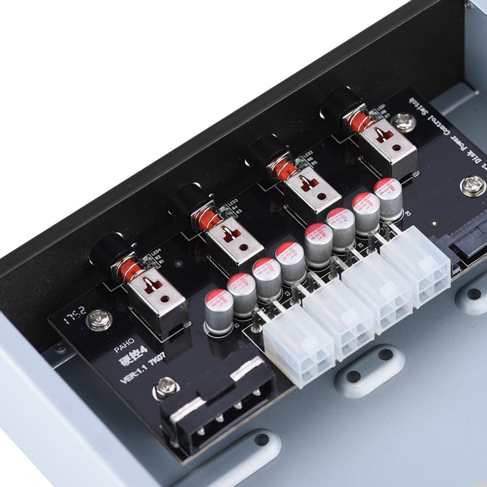 Richer-R HDD Power Control Switch, 4 Schalter Festplattenlaufwerk SATA Drive Switcher Umschalter mit