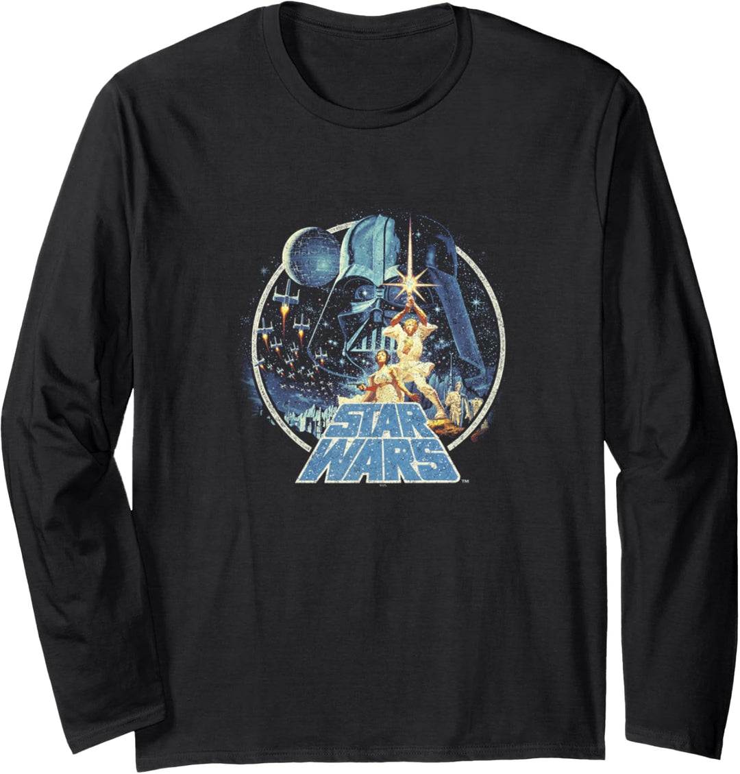 Star Wars Group Victory Scene Retro Poster Langarmshirt
