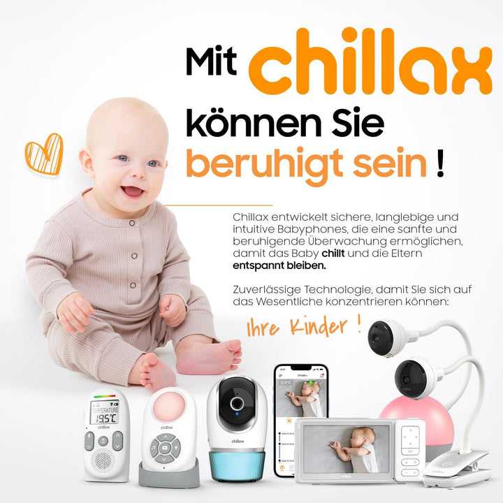 CHILLAX - Audio-Babyphone CB210 - DECT - VOX & Smart Eco Modus - Gegensprechfunktion - Geräuschpegel