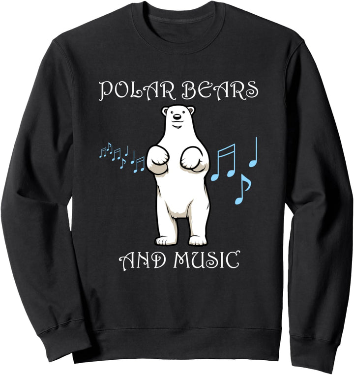 Eisbären und Musiknoten Musikantenschlüssel-Bär Sweatshirt