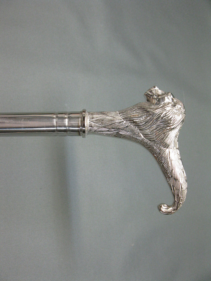Edelstahl Gehstock Spazierstock Wanderstock 96 cm Löwe mit Metall Griff Steampunk Walking Stick
