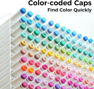 Marker Stifte Set, Ohuhu 160 Farben Stifte Set Permanent Marker Pen Meissel & Feine Verdoppelt Spitz