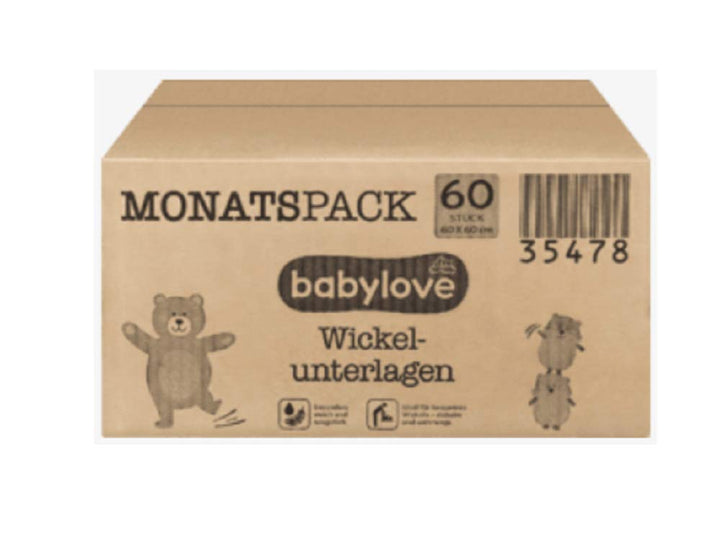 DM Babylove Wickelunterlagen, superweich, wiederverwendbar, hygienisch, 60 Stück