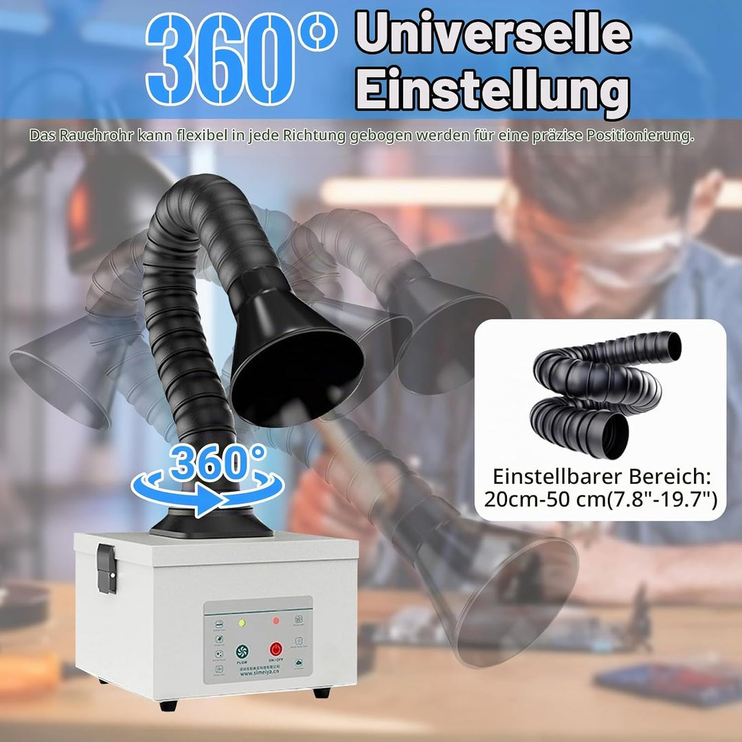 CISSIYOG Lötrauchabsorber, 45W Lötrauchabsaugung mit 3 Stufen Filter, Luftvolumen 180 m³/h, Geräusch