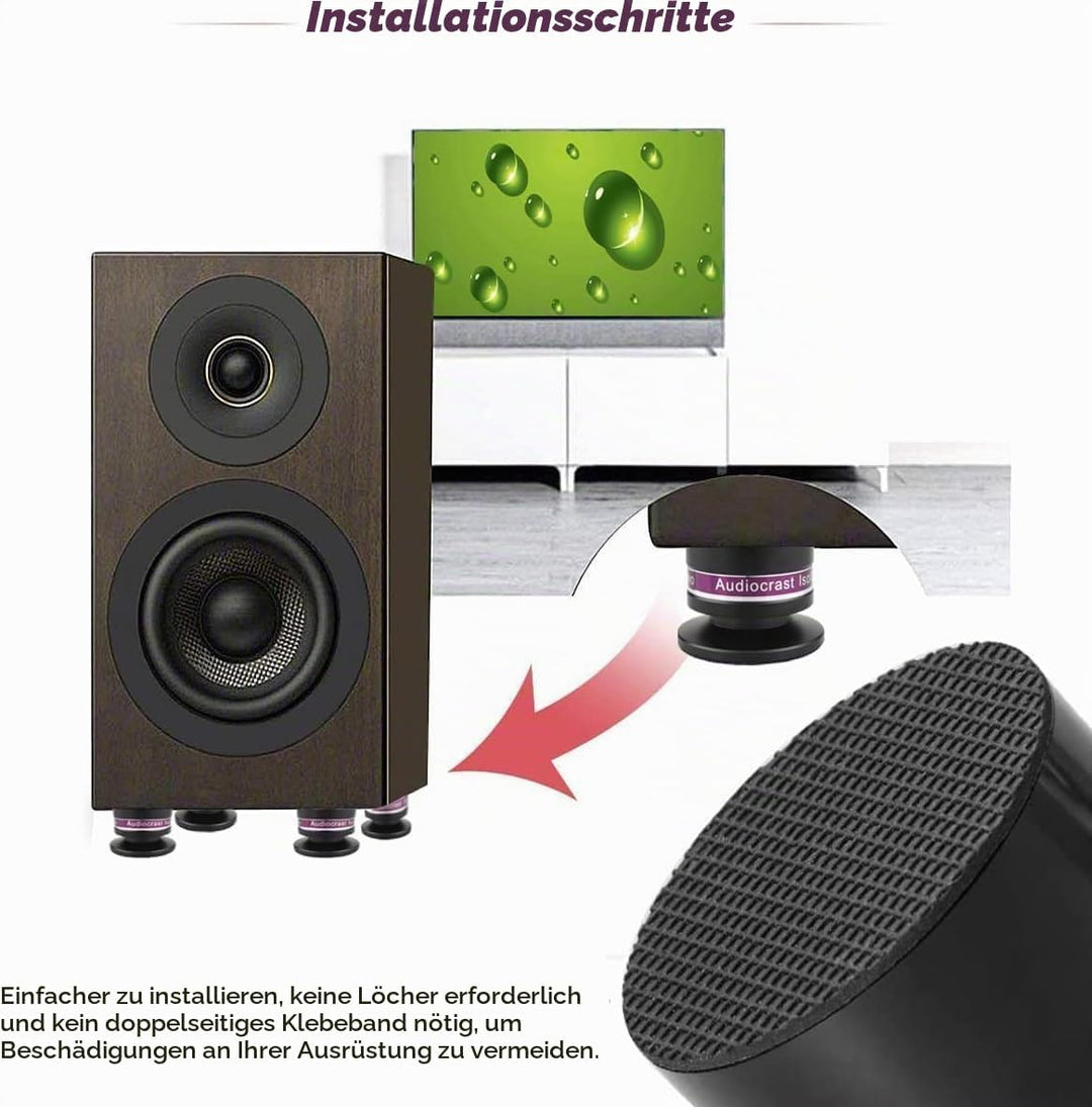 Tertullus 4 Stück Höhenverstellbar Subwoofer Spikes Lautsprecher Spikes Absorbs Sets Mit Untersetzer