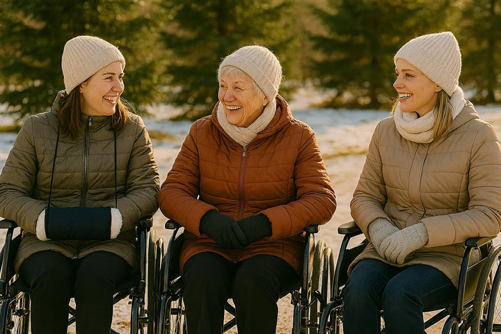Handmuffen für Rollstühle – Woll-Handwärmer mit 100% Schurwoll-Innenfutter, wetterfester Muffhandsch