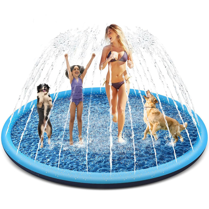 Tosekry Kinder Sprinkler mit Antirutschfunktion, 200CM Wasserspielzeug Hund Pool, Wasserspielzeug Ki