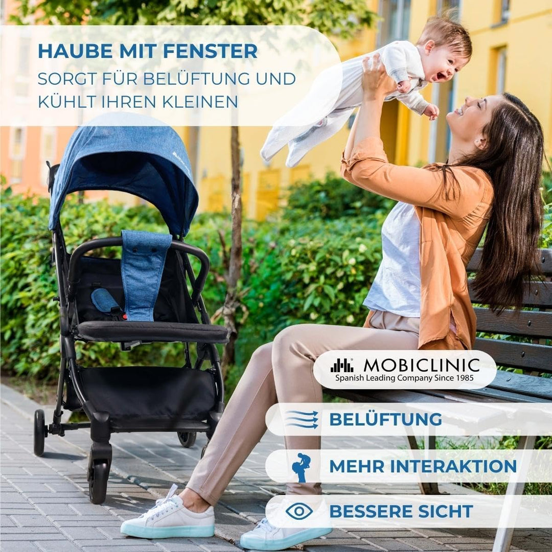 Mobiclinic®, Kinderwagen, Ultraleicht, 5-Punkt-Gurt, Einhandlenker, Zusammenklappbarer Kinderwagen,