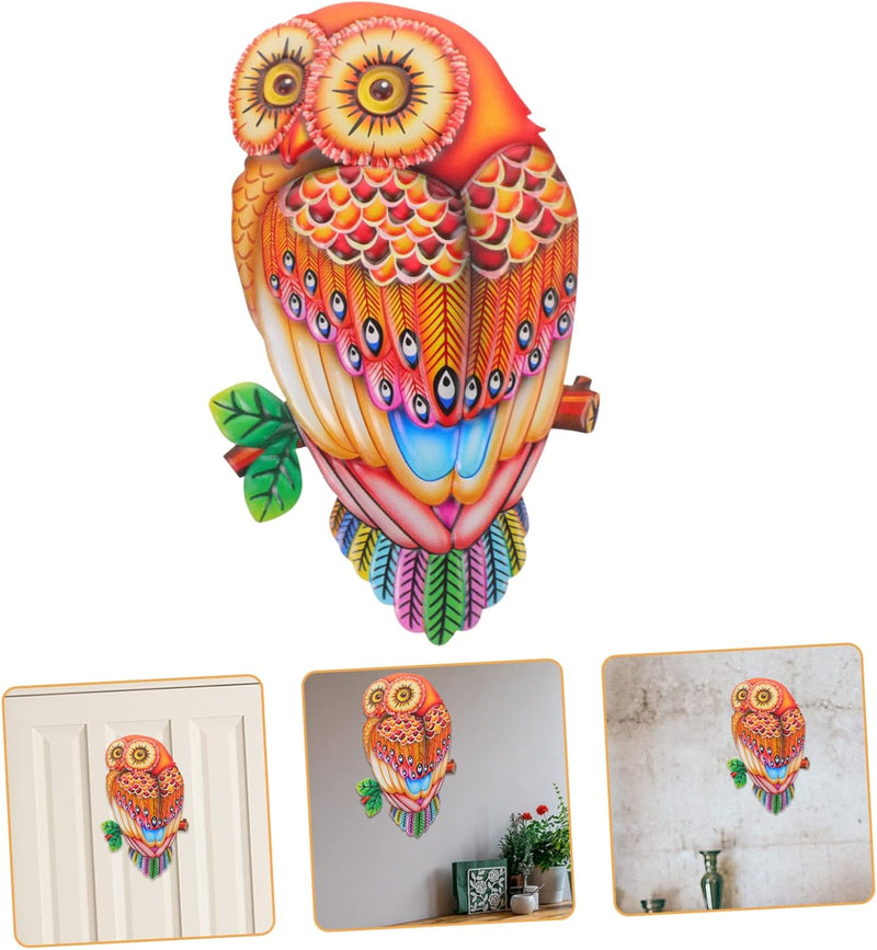 HOMSFOU 5st Papagei Wand Dekoration Wand Eulenfiguren Hängende Garteneulen Aus Glas Wanddekoration M